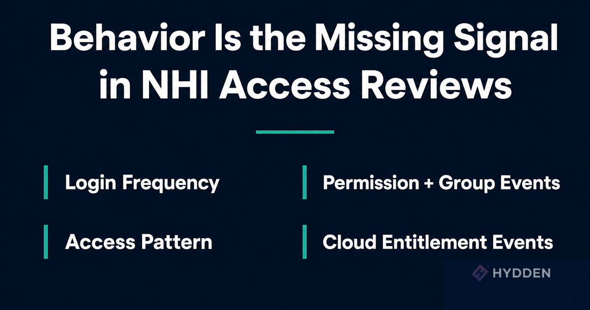 Behavior Is the Missing Signal in NHI Access Reviews